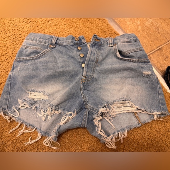 We The Free Pants - We The Free Light Blue Denim Shorts